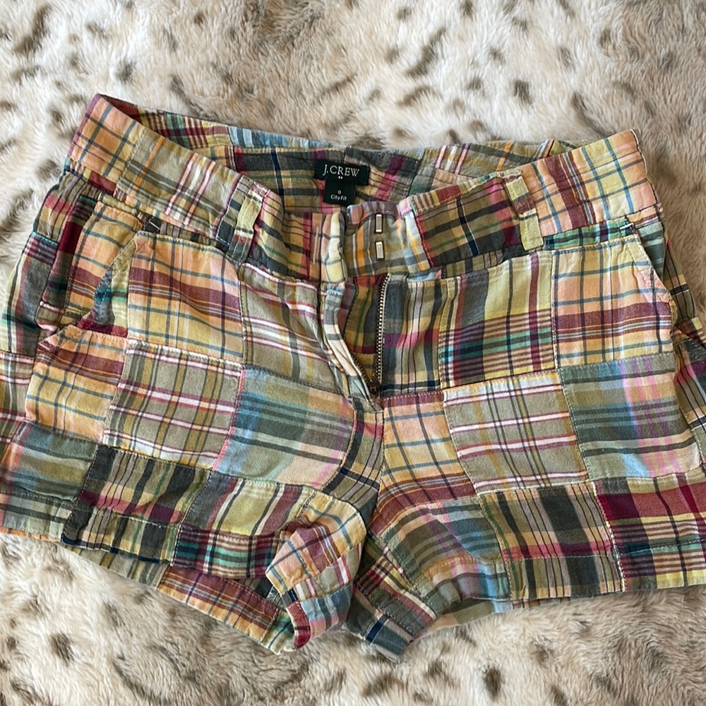 Womens J. Crew plaid shorts city fit size 0